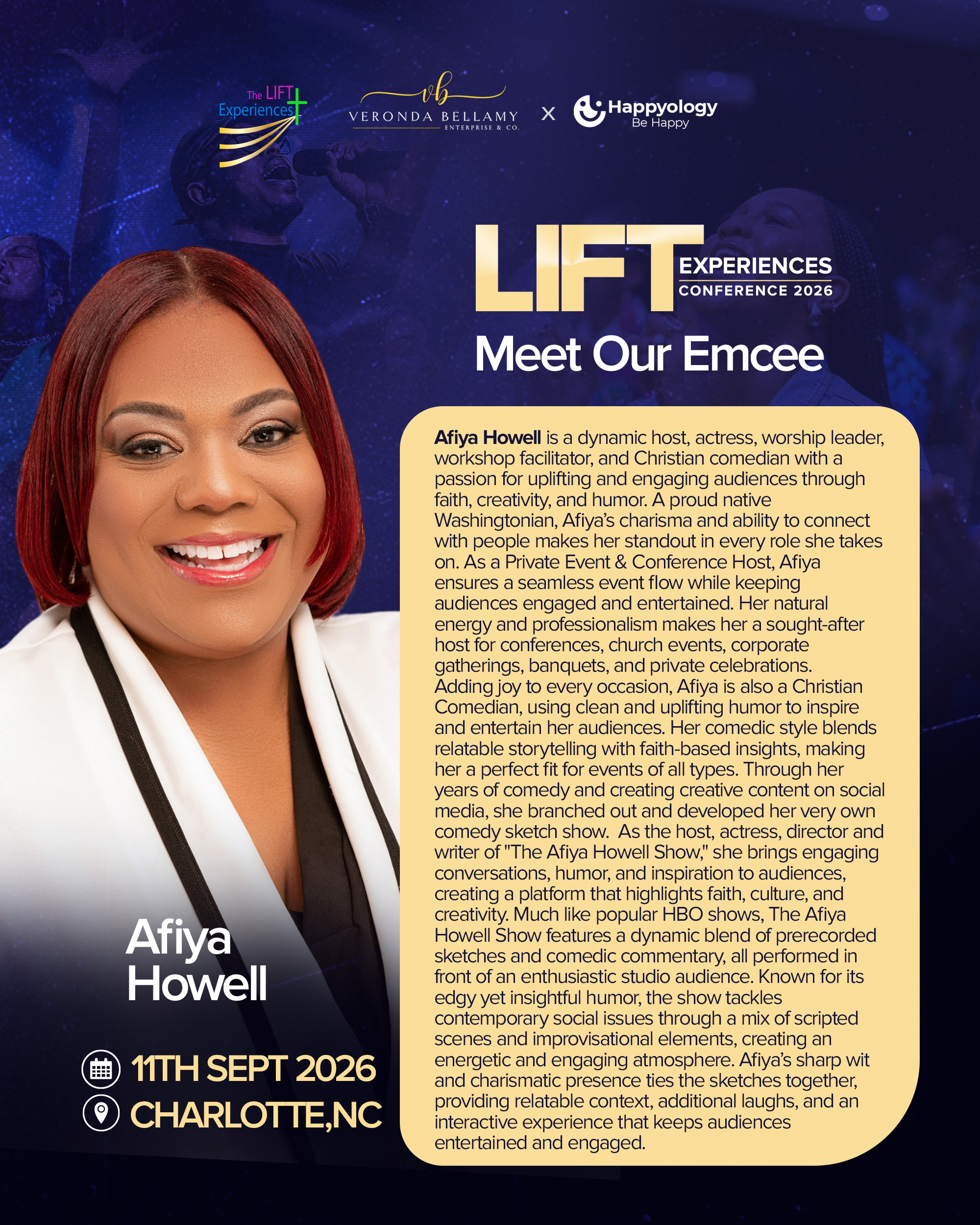 Afiya Howell emcee bio graphic