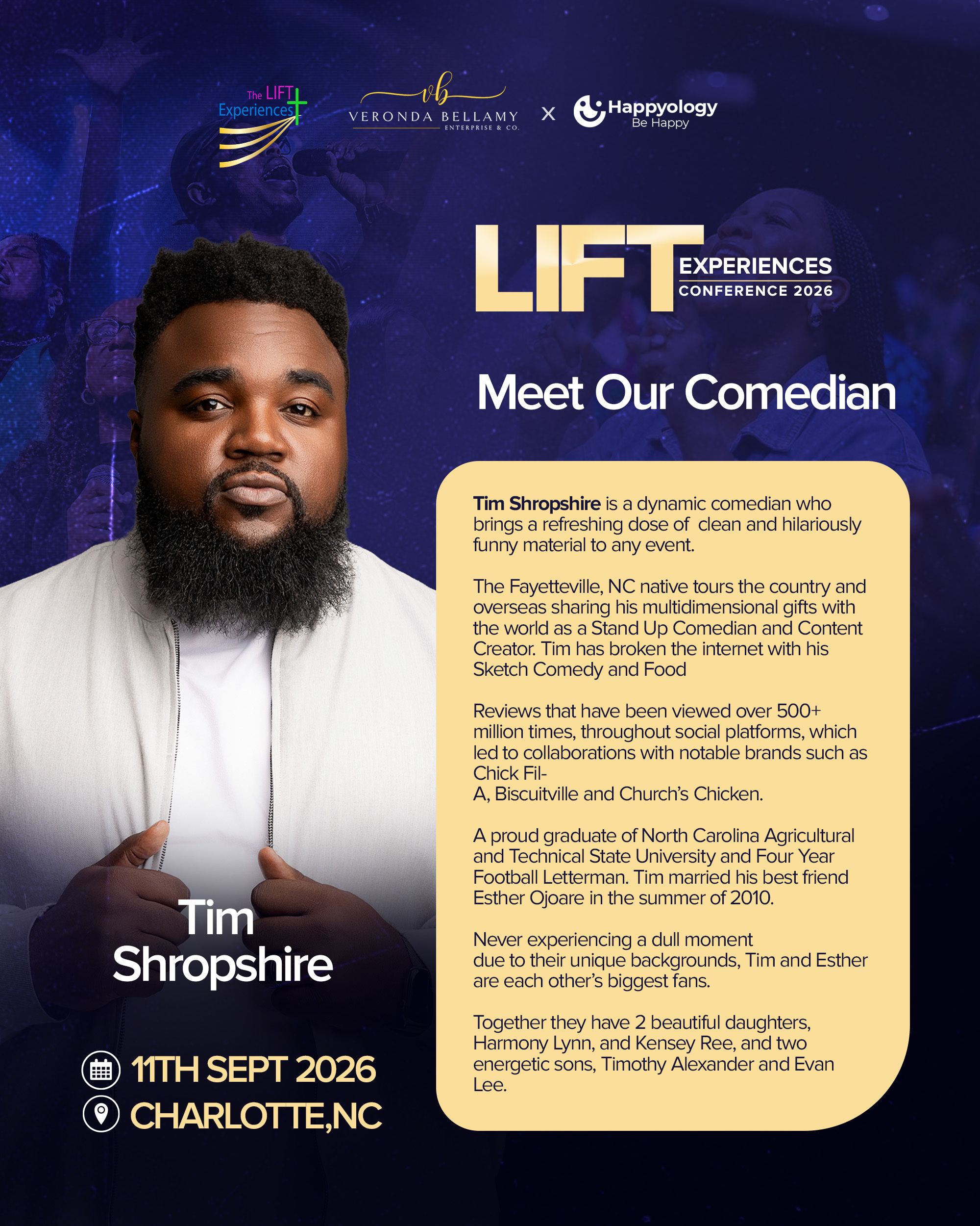 Tim Shropshire comedian bio graphic