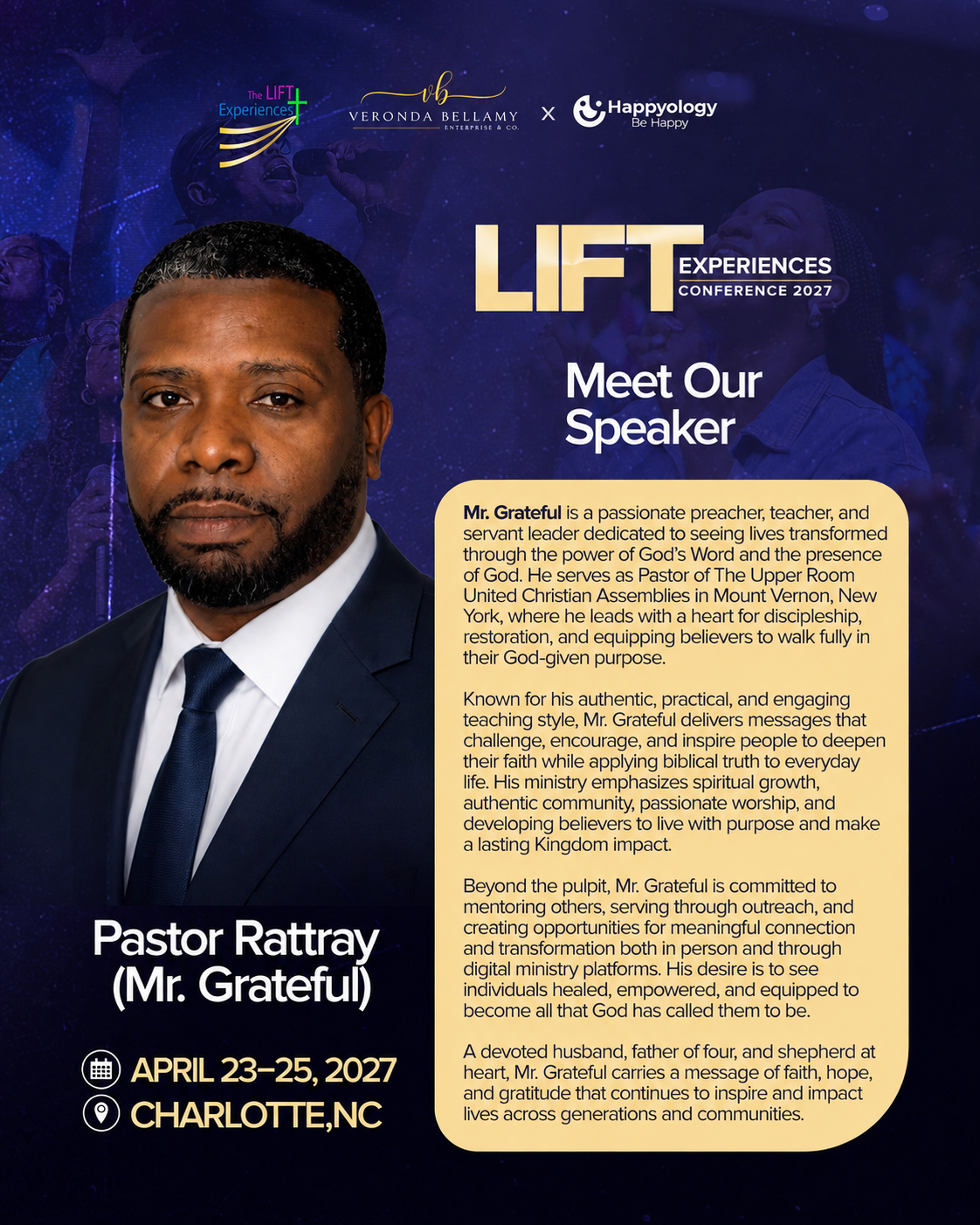 Pastor Rupert, Mr. Grateful, speaker bio graphic
