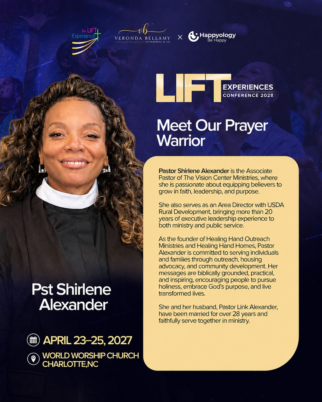 Pastor Shirlene Alexander prayer warrior bio graphic
